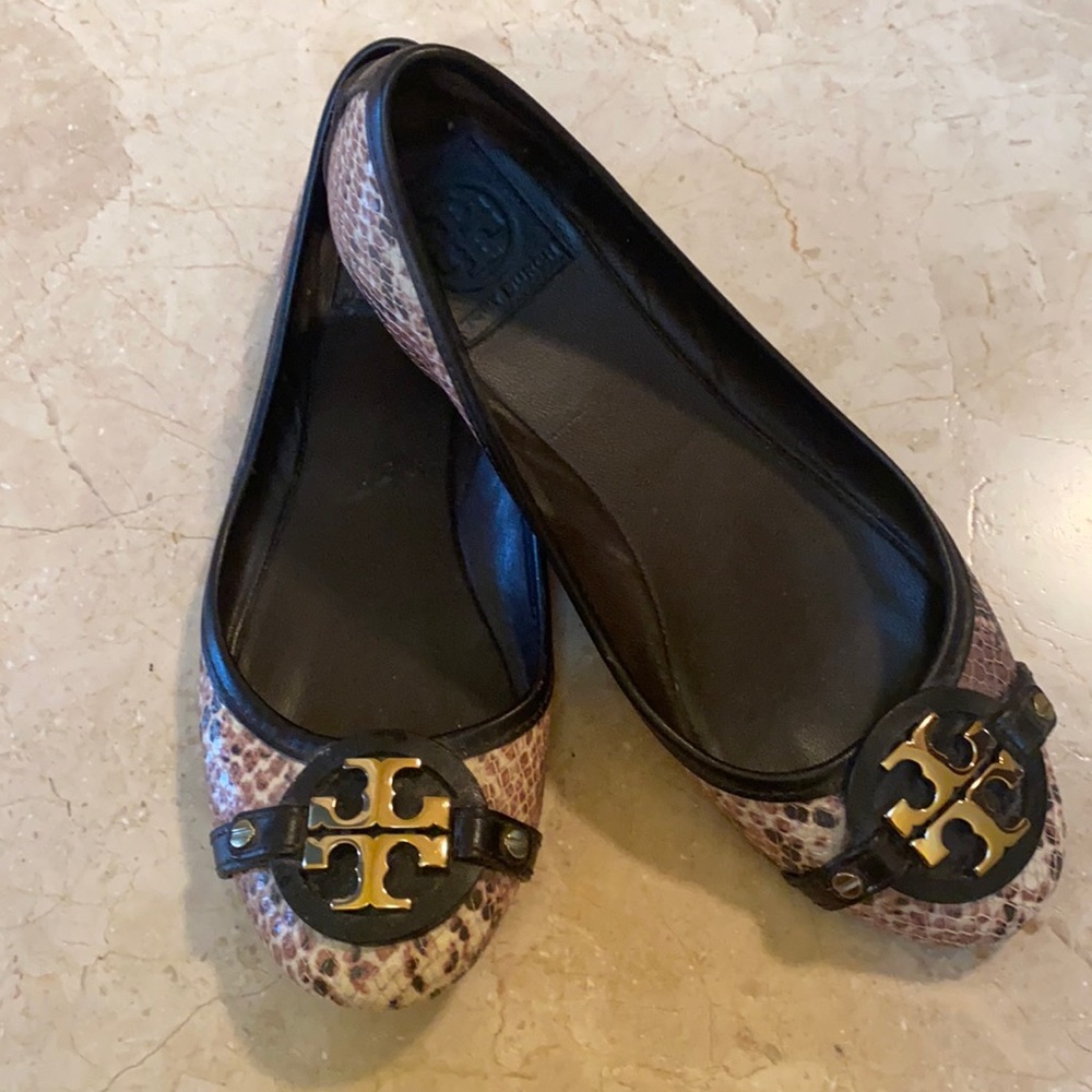 Tory Burch snakeskin flats size 8